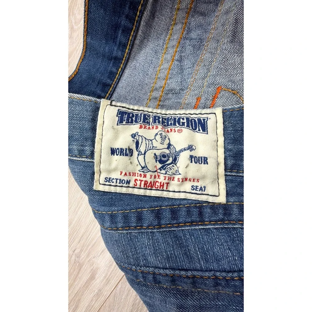 True Religion Straight Leg Jeans Mens 31 Flap Pocket Horseshoe MR2859E84 USA‎